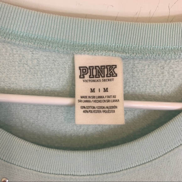PINK Victoria's Secret Mint Aztec Tribal Sequin Pullover Crewneck Sweats… - Picture 3 of 11